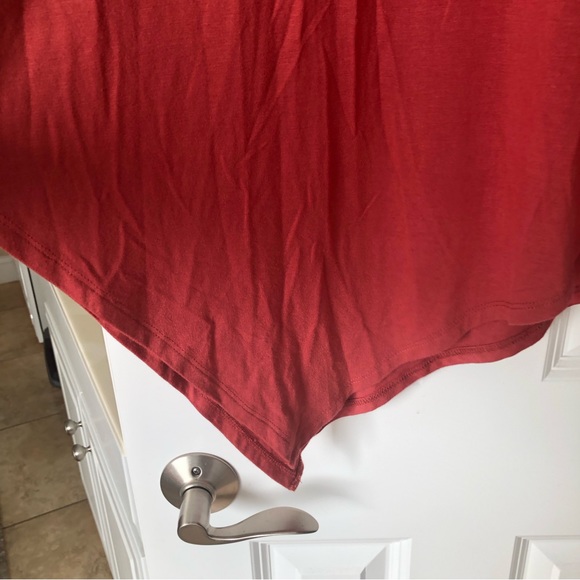 NWT Joan Vass Size L Rust Asymmetrical Tunic Top - Picture 5 of 9